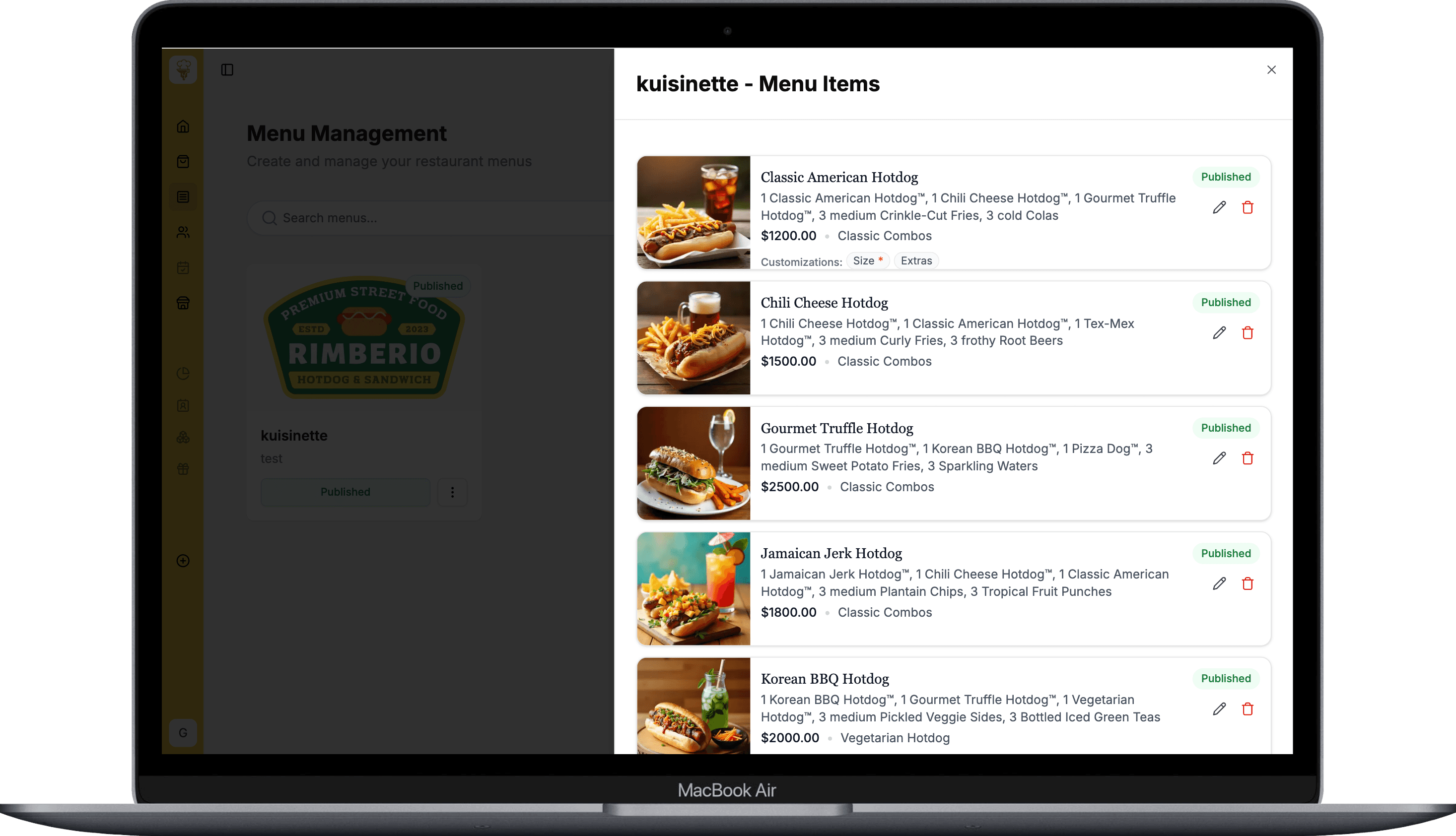 Intelligent Menu Builder